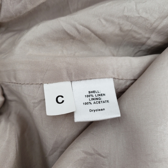 LOFT 100% Linen Tan Brown Floral Skirt - Picture 5 of 7